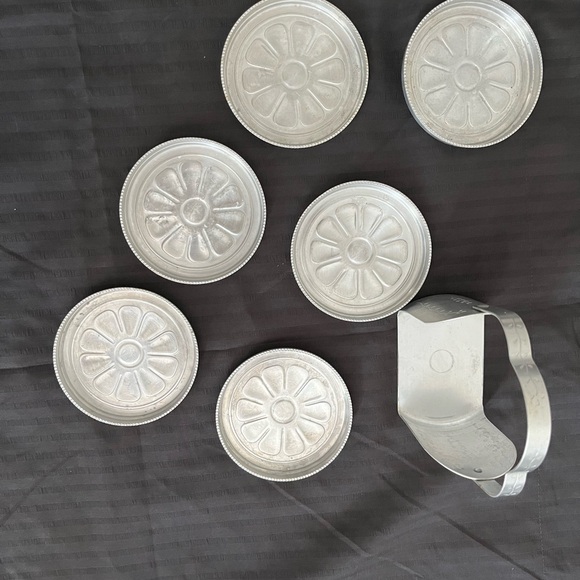 Mid Century Aluminum Coasters/Caddy - Picture 6 of 7